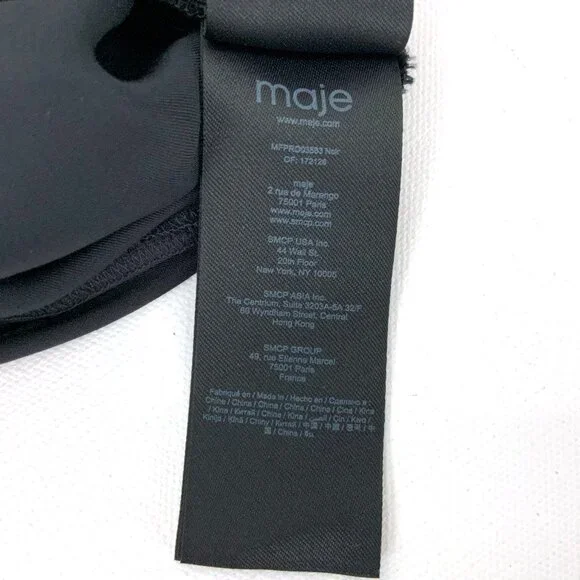 Maje Openwork Satin-Effect Black Maxi Dress Party Prom  Sz 38 (4) - Picture 11 of 16